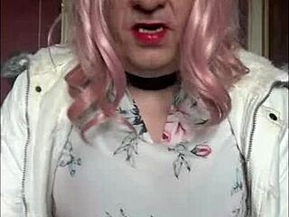 Bisexual Crossdresser Swallows Cock on Camera for Free