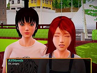 in my new family episode 307, the cartoon characters explore adventures with big and small tits in a game setting