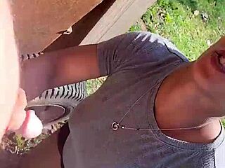 Ebony Submissive Holds Pee Outdoor As Master Orders Piss Play On Her Big Ass