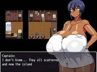 tanned natsuki flashes huge tits to aid captain's masturbation