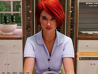 Redhead milf teacher creampied by young student in steamy 3D anime game.