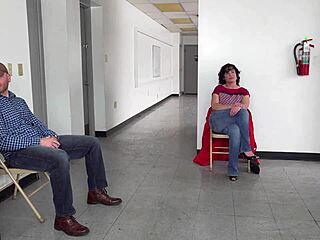 Why's this milf gagging on jizz in public?