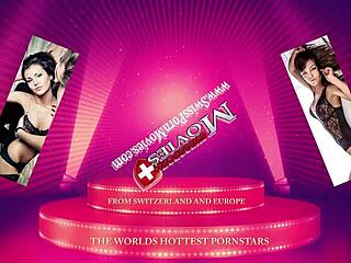 Naughty lady Mai Li sucks two cocks empty in group