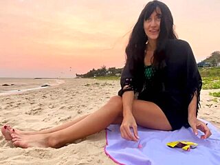 Sexy Beauty Girl Enjoys Beach Sunset Vibes.