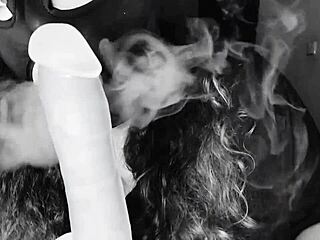 I'm fuming my dildo in this homemade video