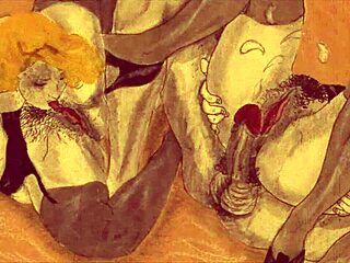 Classic Vintage Illustration Depicting Erotic Scenes In Retro Style