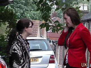 Stockings Brit Sucking Big Cock in Classy Heels, Wow!