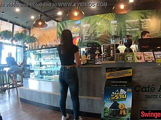 Young Thai cutie feels emotional during blowjob and pussy fucking session.