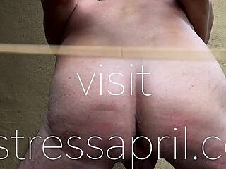 Mistress April conducts a session with strap-on and anal elements.