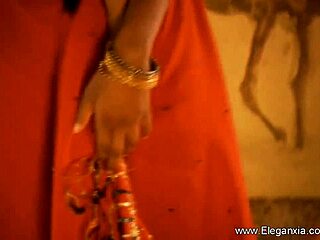 sexy indian milf undressing in solo striptease