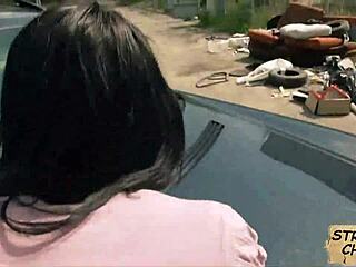 Amazing Teen Belle Claire Fucked in Public POV Outdoor Scene