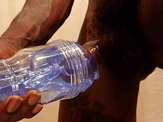 hallelujah johnson is having fun with her fleshlight on that big cock