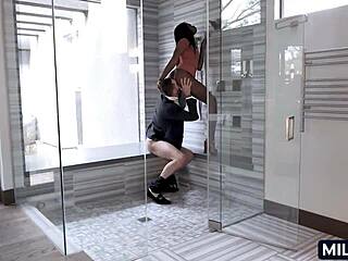 Hot Black Cougar Goes Wild in Interracial Action