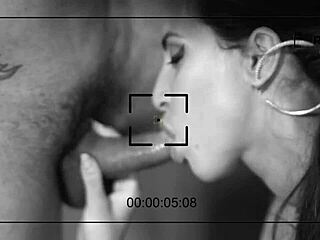 behind the scenes with brunette pornstar slut getting assfucked in anal and facial cumshot backstage 😈