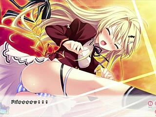 Pretty girl with big boobs has a funny battle moment