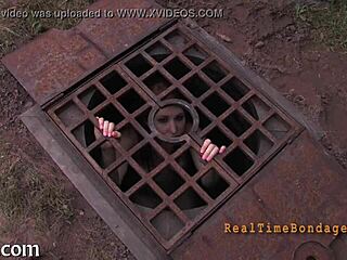 The submissive endures gagging and choking while bound for punishment.