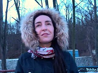 Wow! Public Agent Catches Brunette With Natural Tits For Cash Sex Outdoors!