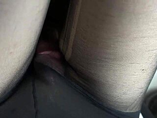 Watch her thigh fucking in pantyhose POV, moaning close up until cumshot explodes.