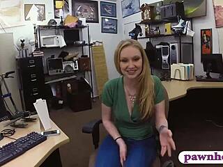 Blonde Spied On During Intense Blowjob