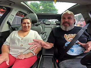 Dora Rodrigues at 71 naked in the car sharing her life story passionately.