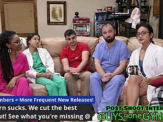 Hey, why’s Doctor Canada examining Doctor Channy Crossfire instead during this wild medical check at GuysGoneGynoCom?