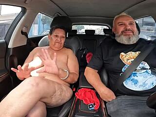 Dora Rodrigues at 71 naked in the car sharing her life story passionately.