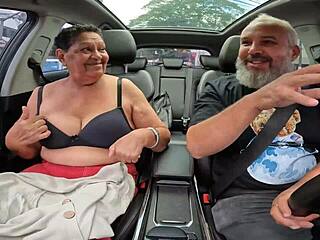 Dora Rodrigues at 71 naked in the car sharing her life story passionately.