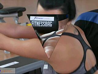 FitnessRooms black haired gym nymph gets multiple orgasms, wanna watch?