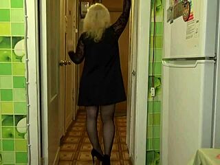 Hot Milf Exclaims, 'Watch Me Rip My Clothes Off In Pantyhose And Heels!' During Striptease