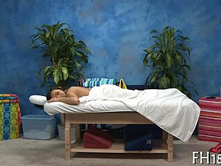 the client receives a deep schlong massage from the skilled masseuse, focusing on every sensitive spot