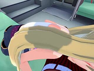 Airi Akizuki boldly sucks dick on public bus in hentai POV