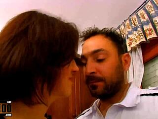 Mature housewife getting ass fucked in the kitchen with a facial cumshot 😏