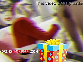 Sexy Santa Gives An Incredibly Hot Handjob On Big Cock In Pantyhose For New Year