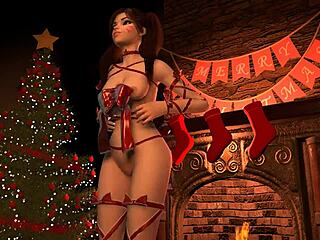 D.Va's Ripped Lingerie Christmas Tease?