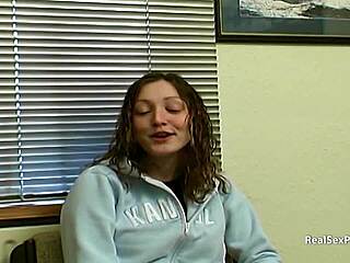 nervous british teen's first porn experience with toys and heels