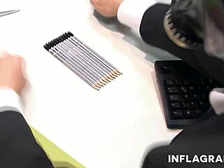 Wow, latex blonde babe gags on hard shaft!