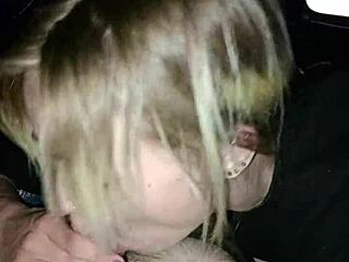 sexy girl sucking dick in the back of a truck downtown, so hot