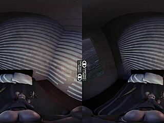 My virtual reality experience with Harley Quinn in a cartoon setting.