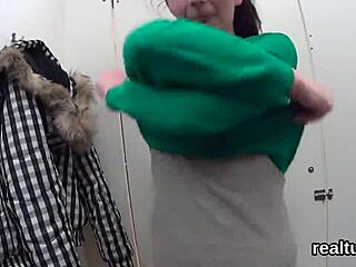 Charming czech girl gets clothes ripped and fucked hard in mall pov