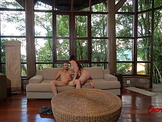 Beautiful Brazilian babe flaunts her assets for a porn shoot