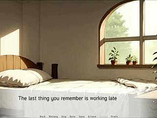 Spirit harem game: she teases master with her huge tits.