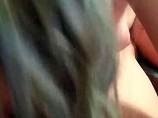 Blue-haired girl gives me a long blowjob