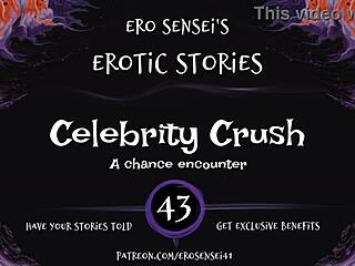In this erotic audio, a woman indulges in masturbation fantasizing about her celebrity crush, reaching orgasm in POV reality