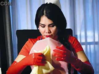 latex glove fetish with dominafire in hospital mistress play