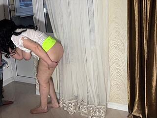 MILF stepmother swallows cum after hardcore anal and boobjob