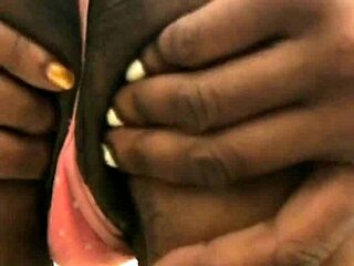 Black ebony babe strips sweats in public bathroom tease