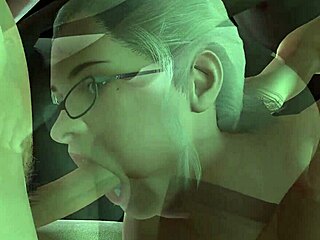 Busty cougar gets anal while deepthroating in threesome.