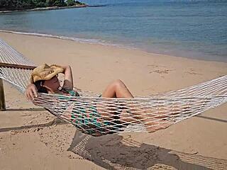 No Panties Flashing on Public Beach