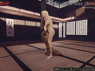 rien and brittany wrestle naked in 3d.