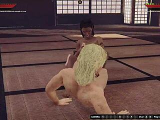 rien and brittany wrestle naked in 3d.